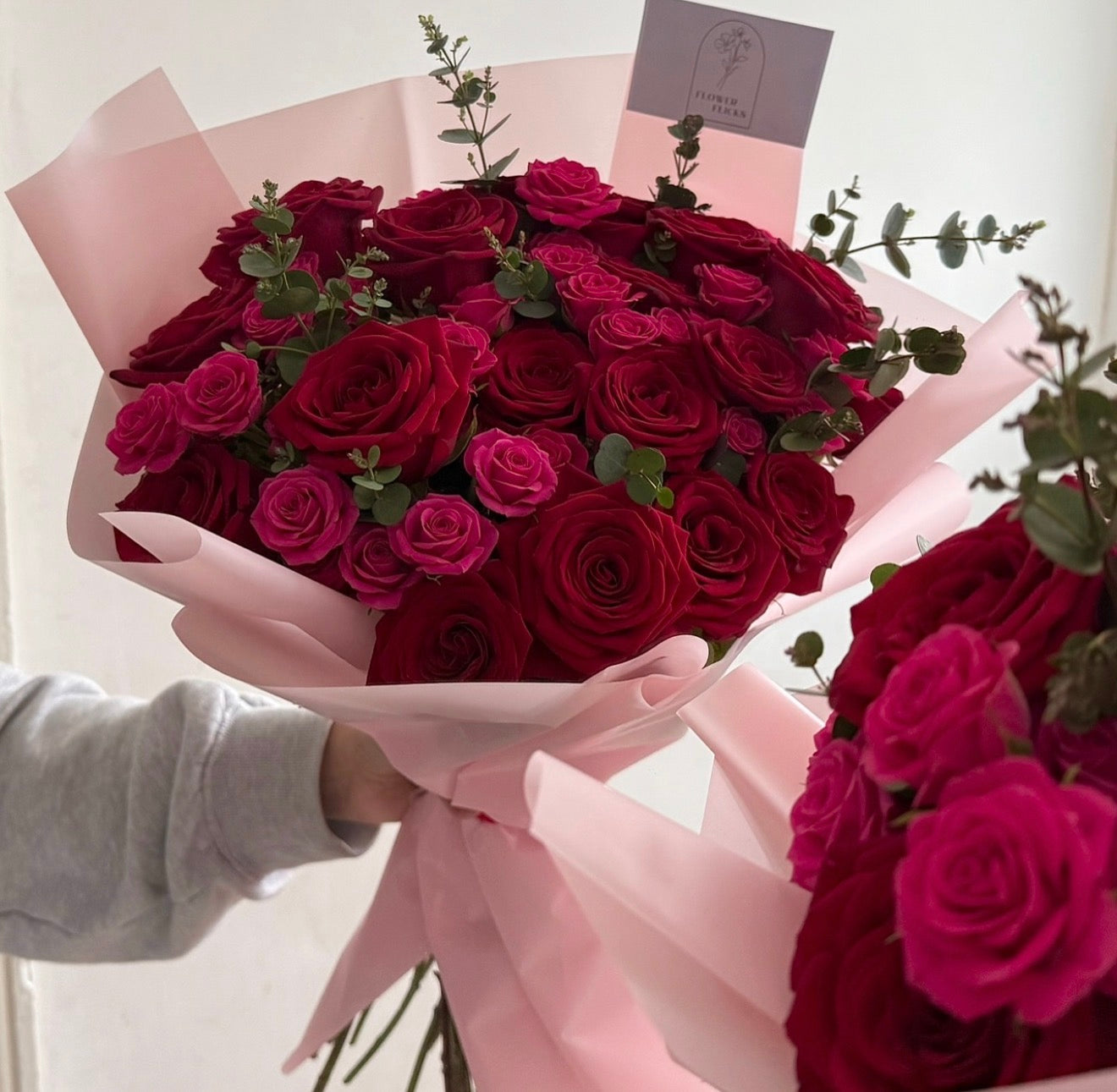 Red and Hot Pink Mixed Bouquet