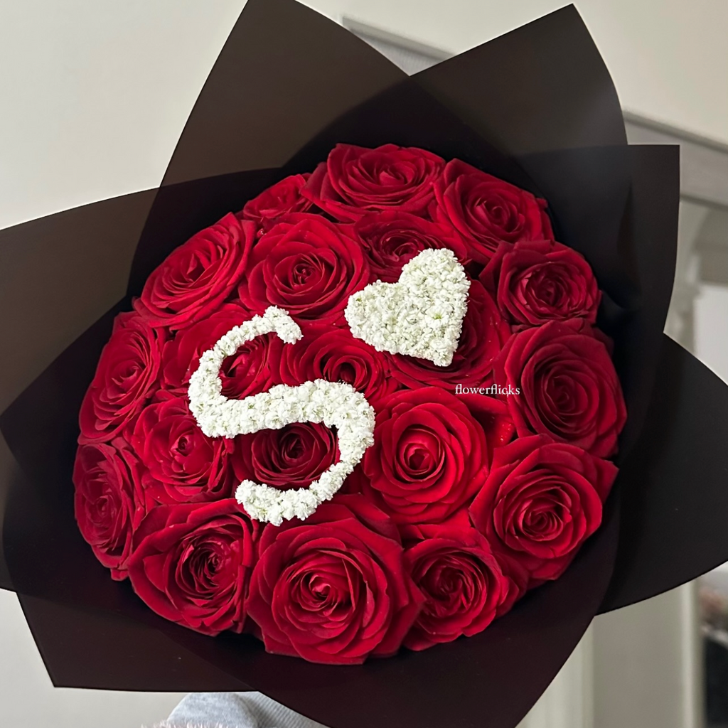 Red Rose Initial Bouquet