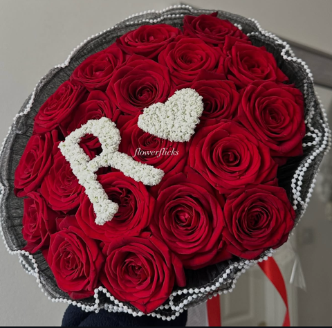 Red Rose Initial Bouquet