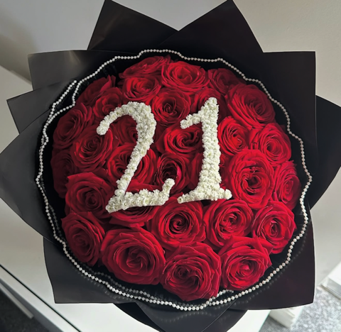 Red Rose Initial Bouquet